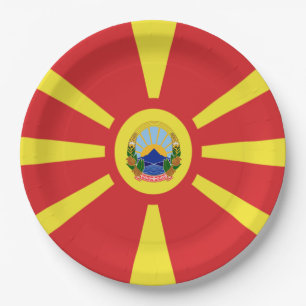 Vlaggenjas Noord-Macedonië Papieren Bordje