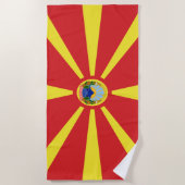 Vlaggenjas Noord-Macedonië Strandlaken (Voorkant)