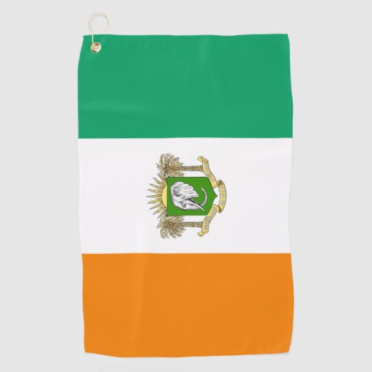 Vlaggenjas van de Ivoorkust  Golfhanddoek (Voorkant)