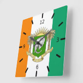 Vlaggenjas van de Ivoorkust Vierkante Klok (Hoek)