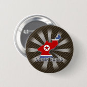 Vlaggenkaart 2.0 Noord-Korea Ronde Button 5,7 Cm (Voorkant /achterkant)