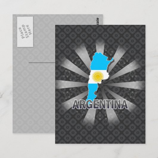 Vlaggenkaart 2.0 van Argentinië Briefkaart (Voorkant / Achterkant)