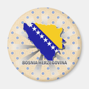 Vlaggenkaart 2.0 van Bosnië en Herzegovina Magneet