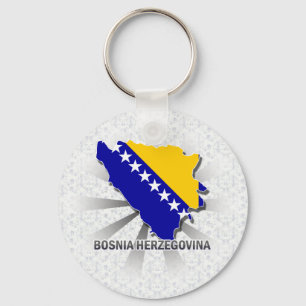 Vlaggenkaart 2.0 van Bosnië en Herzegovina Sleutelhanger