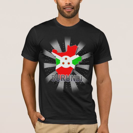 Vlaggenkaart 2.0 van Burundi T-shirt (Voorkant)