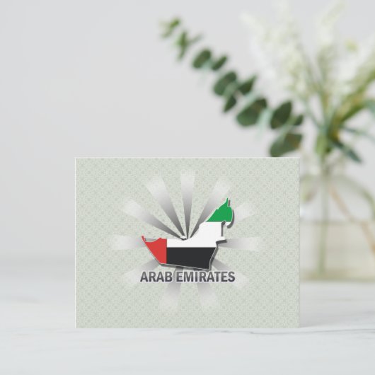 Vlaggenkaart 2.0 van de Arabische Emiraten Briefkaart (Staand voorkant)