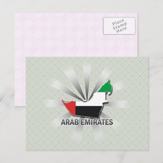 Vlaggenkaart 2.0 van de Arabische Emiraten Briefkaart (Voorkant / Achterkant)