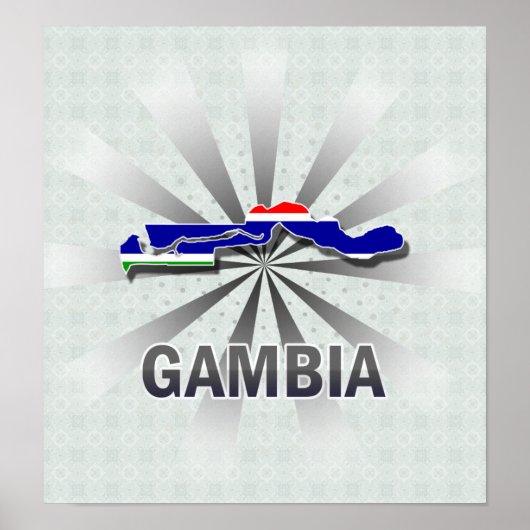 Vlaggenkaart 2.0 van Gambia Poster (Voorkant)
