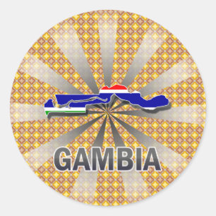 Vlaggenkaart 2.0 van Gambia Ronde Sticker