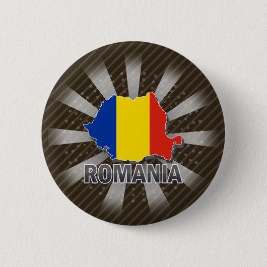 Vlaggenkaart 2.0 van Roemenië Ronde Button 5,7 Cm (Voorkant)