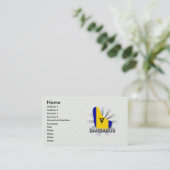 Vlaggenkaart 2.0 voor Barbados Visitekaartje (Staand voorkant)