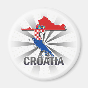 Vlaggenkaart 2.0 voor Kroatië Magneet