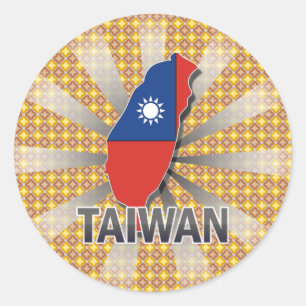 Vlaggenkaart 2.0 voor Taiwan Ronde Sticker