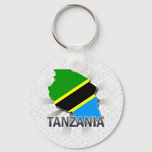 Vlaggenkaart 2.0 voor Tanzania Sleutelhanger (Voorkant)