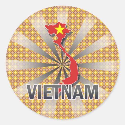 Vlaggenkaart 2.0 voor Vietnam Ronde Sticker (Voorkant)