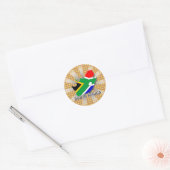 Vlaggenkaart 2.0 voor Zuid-Afrika Ronde Sticker (Envelop)