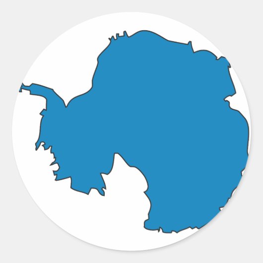 Vlaggenkaart Antarctica Ronde Sticker (Voorkant)