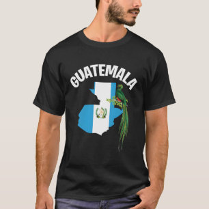 Vlaggenkaart en Quetzal vogel van Guatemala voor K T-shirt