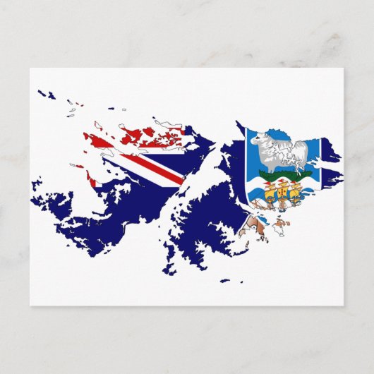 Vlaggenkaart FK Falklandeilanden (Malvinas) Briefkaart (Voorkant)