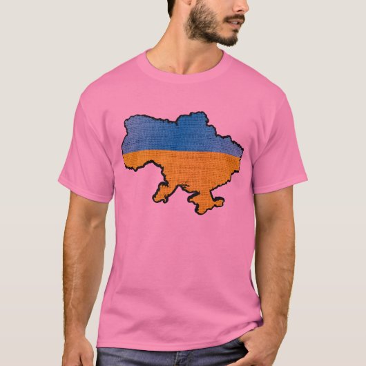 Vlaggenkaart Oekraïne T-shirt (Voorkant)