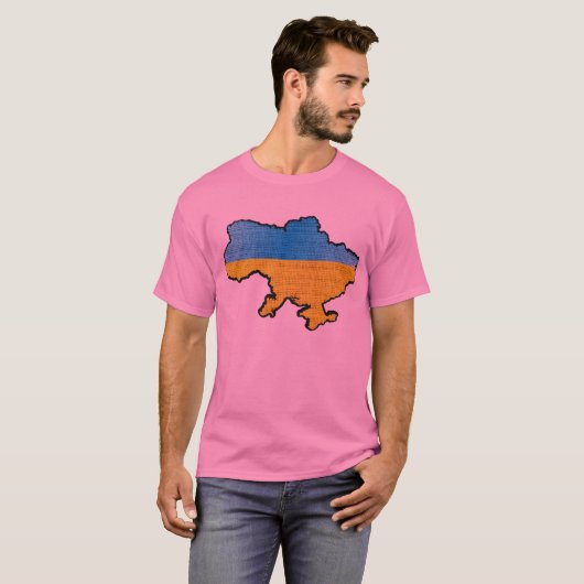 Vlaggenkaart Oekraïne T-shirt (Voorkant volledig)