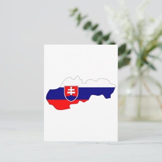 Vlaggenkaart Slowakije Briefkaart (Staand voorkant)