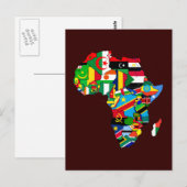 Vlaggenkaart van Afrika met de vlag van een nieuw  Briefkaart (Voorkant / Achterkant)
