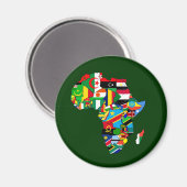 Vlaggenkaart van Afrikaanse vlaggen - Afrikaanse c Magneet (Voorkant / Achterkant)