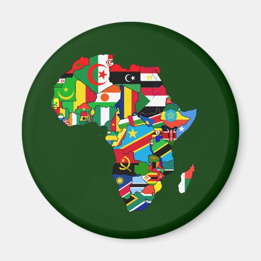 Vlaggenkaart van Afrikaanse vlaggen - Afrikaanse c Magneet (Voorkant)