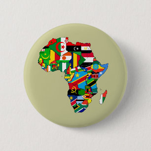 Vlaggenkaart van Afrikaanse vlaggen - Afrikaanse c Ronde Button 5,7 Cm