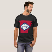 Vlaggenkaart van Arkansas T-shirt (Voorkant volledig)