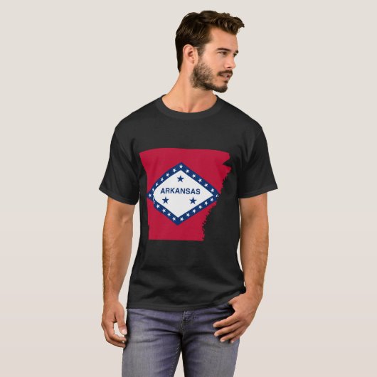 Vlaggenkaart van Arkansas T-shirt (Voorkant volledig)
