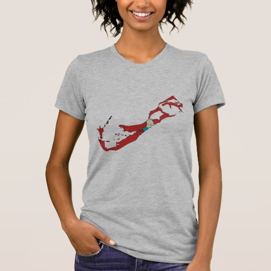 Vlaggenkaart van Bermuda T-shirt (Voorkant)