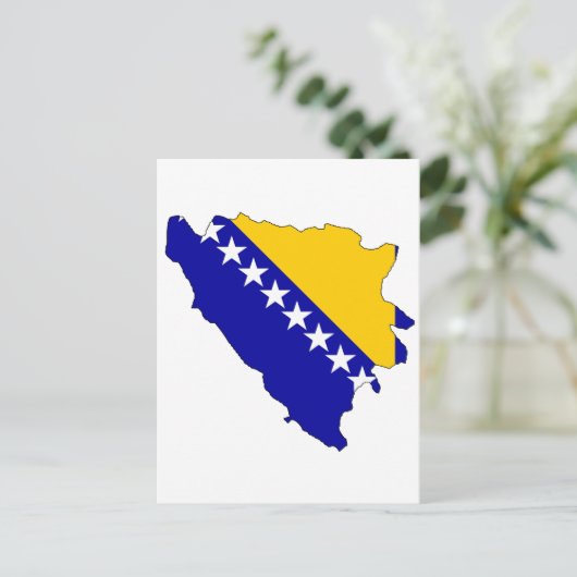 Vlaggenkaart van Bosnië-Herzegovina Briefkaart (Staand voorkant)
