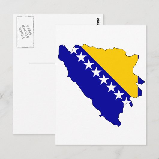 Vlaggenkaart van Bosnië-Herzegovina Briefkaart (Voorkant / Achterkant)