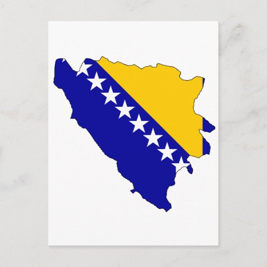 Vlaggenkaart van Bosnië-Herzegovina Briefkaart (Voorkant)