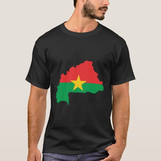 Vlaggenkaart van Burkina Faso T-shirt (Voorkant)