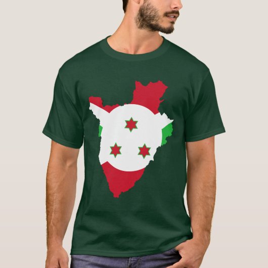 Vlaggenkaart van Burundi T-shirt (Voorkant)