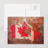 Vlaggenkaart van Canada Briefkaart (Voorkant / Achterkant)