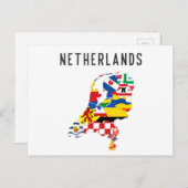 Vlaggenkaart van de provincie Nederland Briefkaart (Voorkant / Achterkant)