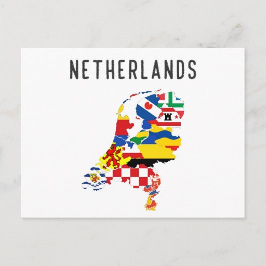 Vlaggenkaart van de provincie Nederland Briefkaart (Voorkant)