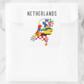 Vlaggenkaart van de provincie Nederland Vierkante Sticker (Tas)