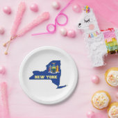 Vlaggenkaart van de staat New York Papieren Bordje (Feest)