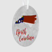 Vlaggenkaart van de staat North Carolina Ornament (voorkant)