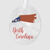 Vlaggenkaart van de staat North Carolina Ornament (voorkant)