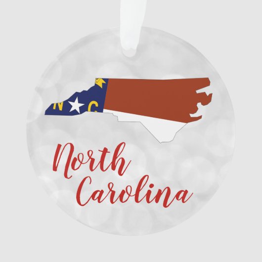 Vlaggenkaart van de staat North Carolina Ornament (voorkant)