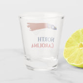 Vlaggenkaart van de staat North Carolina Shot Glas (Achterkant)