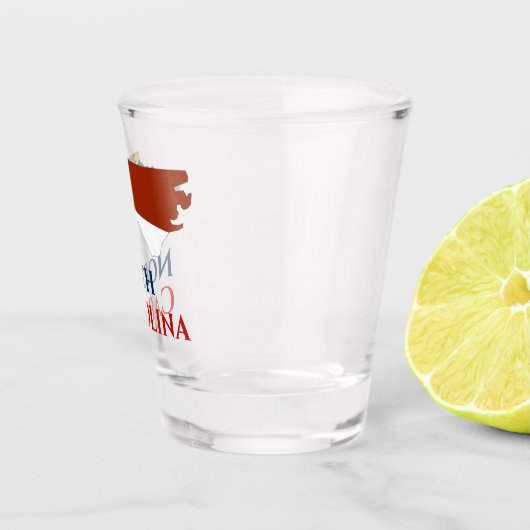 Vlaggenkaart van de staat North Carolina Shot Glas (Rechts)