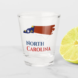 Vlaggenkaart van de staat North Carolina Shot Glas