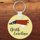 Vlaggenkaart van de staat North Carolina Sleutelhanger (Achterkant)